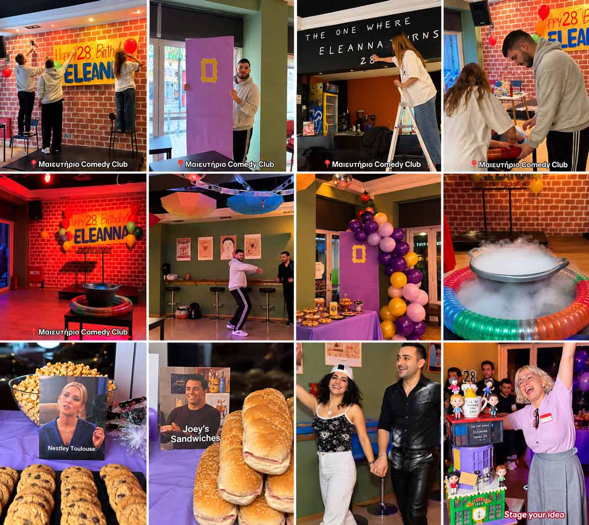 eleanna manoli event design friends themed party stageyouridea